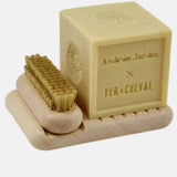 French Heritage Gift Set | Marseille Soap, Beech Wood Nail Brush + Soap Dish