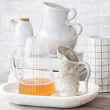 Ribbed Glass Pitcher