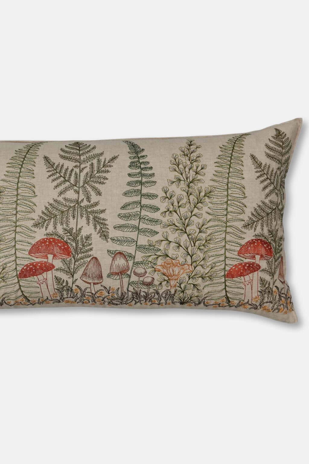 Mushrooms + Ferns Lumbar Pillow Cover