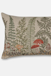 Mushrooms + Ferns Lumbar Pillow Cover