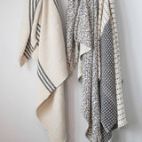 French Striped Throw with Frayed Edges