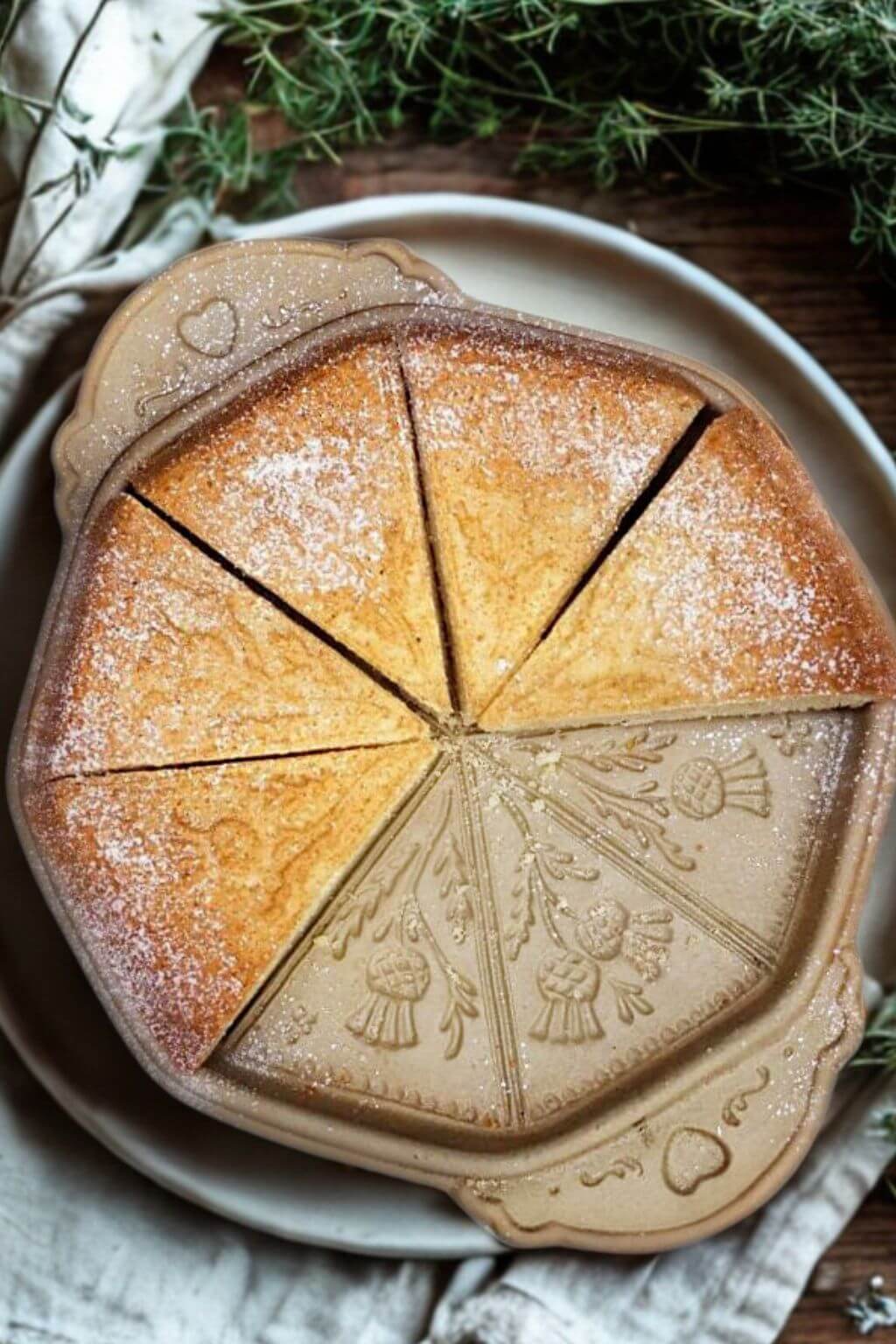 Handcrafted Stoneware Shortbread Pan, Thistle Design