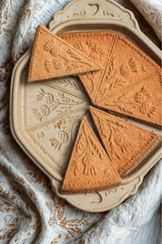Handcrafted Stoneware Shortbread Pan, Thistle Design
