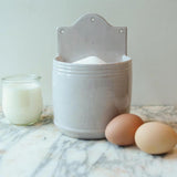 French Dry Goods Hanging Stoneware Salt Keeper