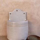 French Dry Goods Hanging Stoneware Salt Keeper