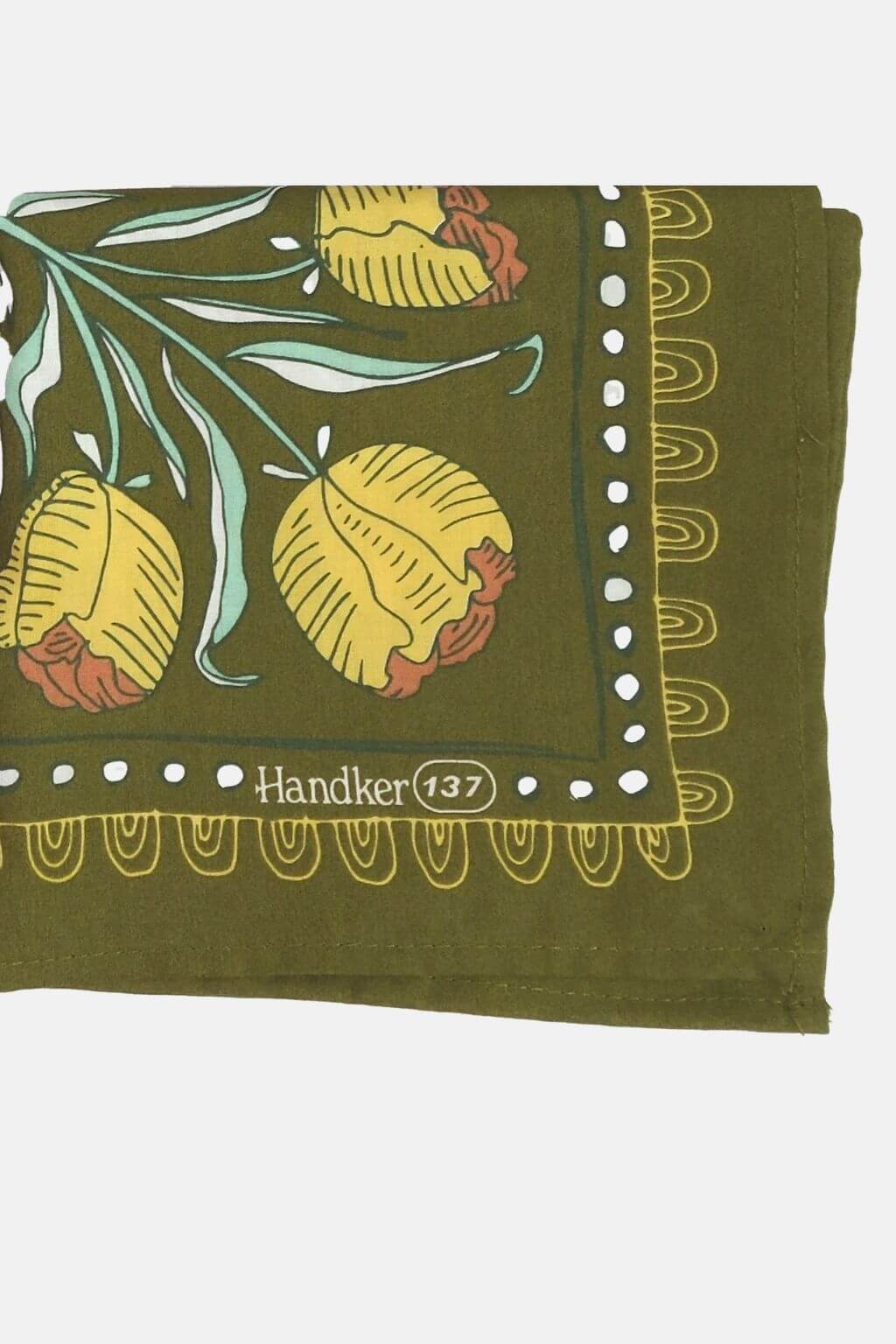 Adele Bandana | Vibrant Tulips on Olive