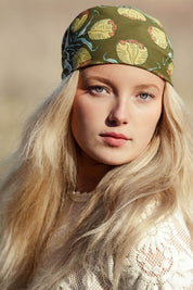 Adele Bandana | Vibrant Tulips on Olive