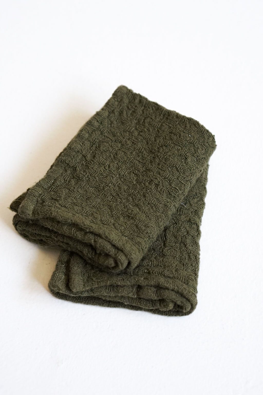 Martini Olive Linen Waffle Dishcloth Set of 2