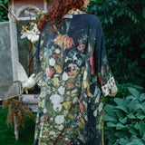 I Dream In Flowers Bamboo Duster Kimono Robe with Bees