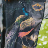 Wild Beauty Bamboo Kimono Duster Robe with Peacock Print