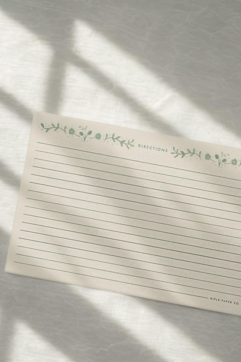 Back of Artichoke Recipe Card with lined space for directions