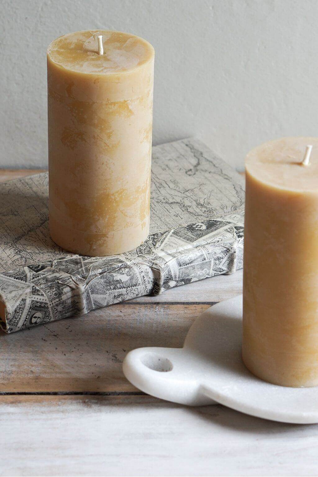 Pure Beeswax Pillar Candle, 100 hour Artisan Made