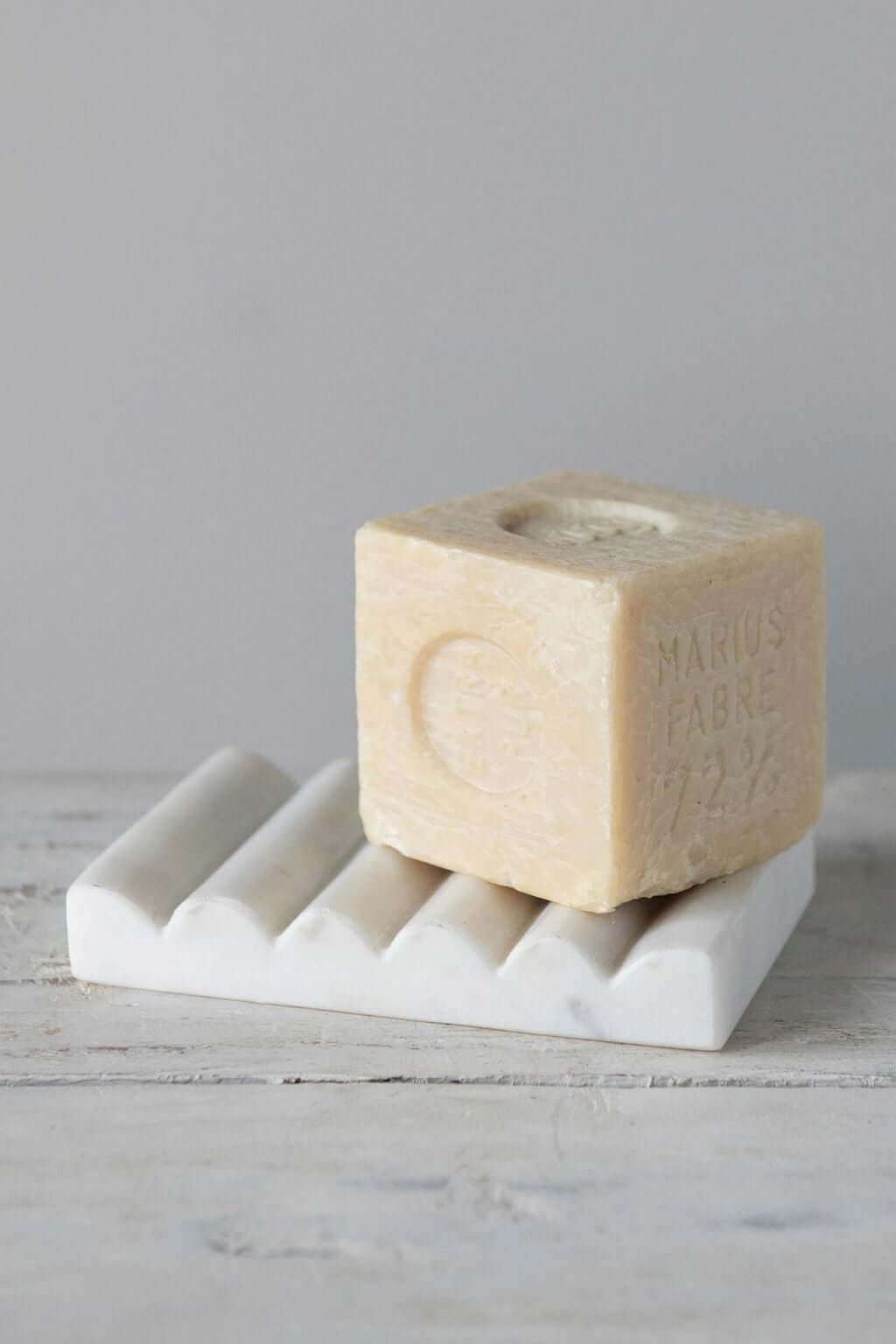 Creative Home Off-White Marble Bar Soap Dish, Soap Tray, Soap