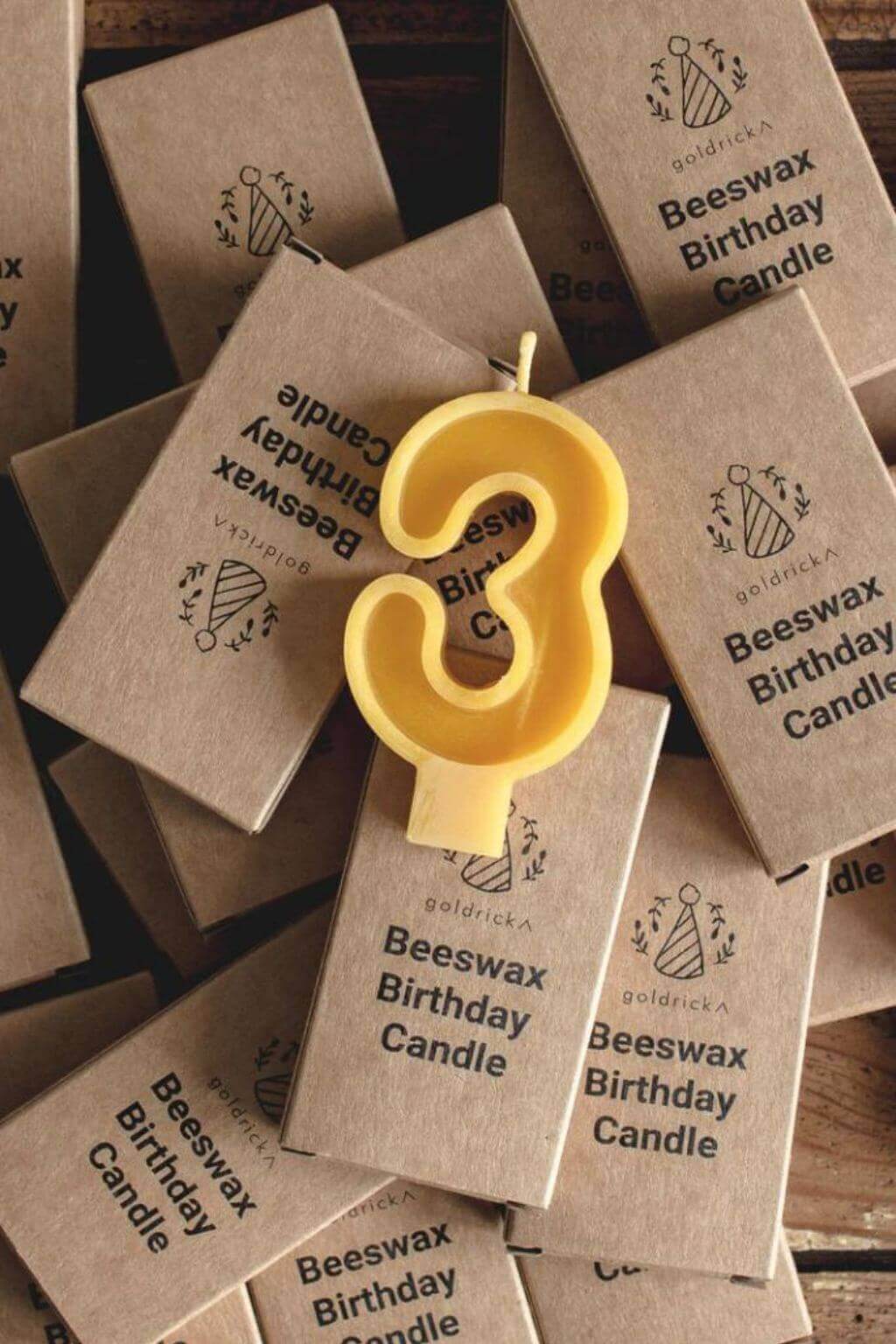 Handcrafted Beeswax Birthday Number Candles