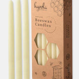 White Beeswax 10" Taper Candles, Box of 12