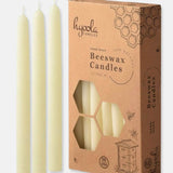 White Beeswax 8" Taper Candles, Box of 12