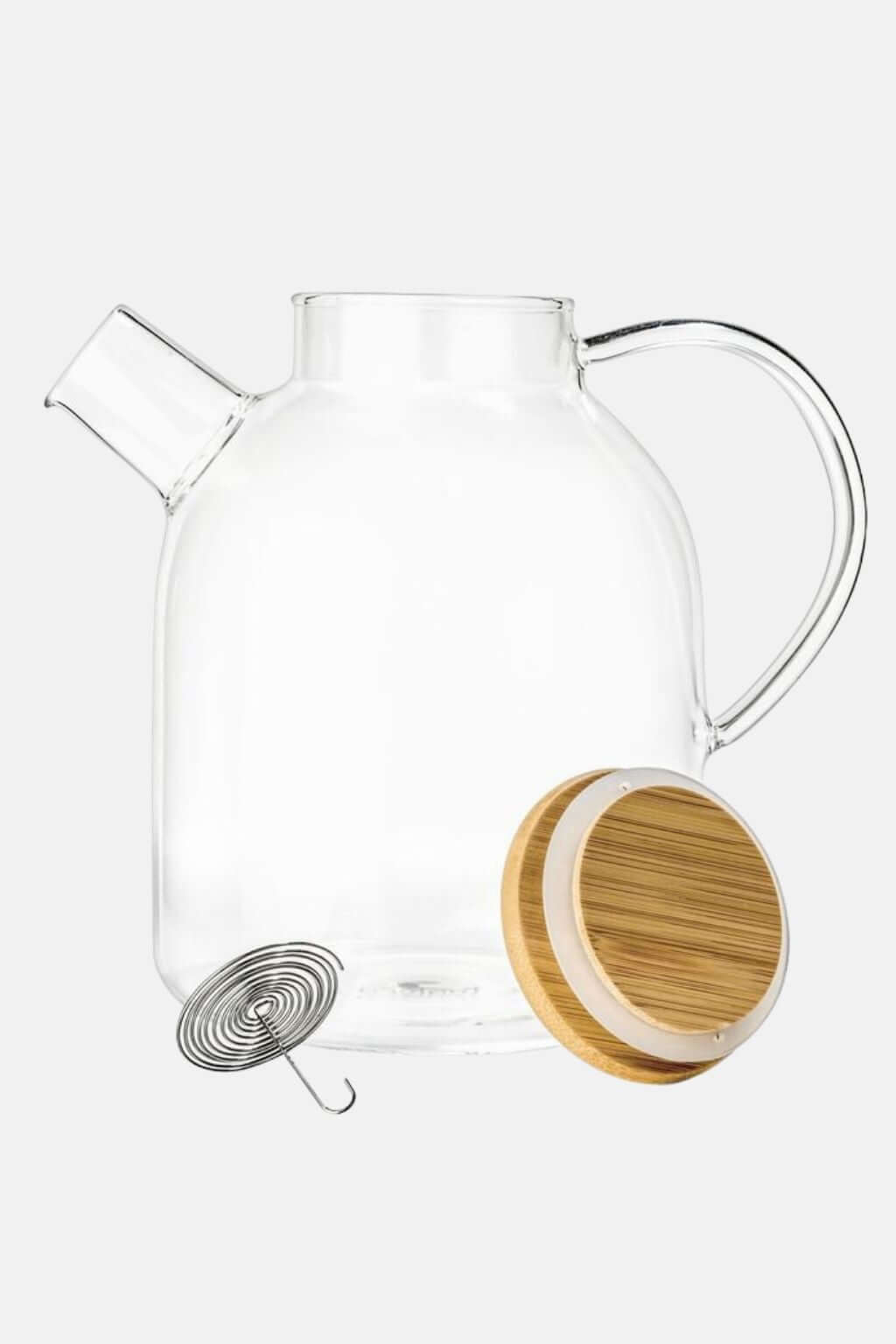 Borosilicate Glass Teapot Kettle Bamboo Lid