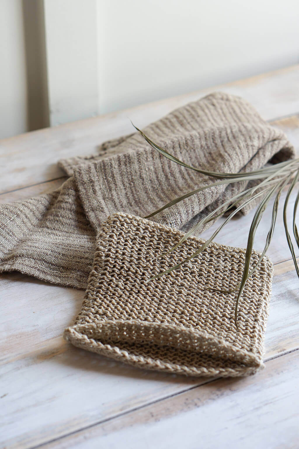 Double-layered hemp washcloth handmade in Bangladesh