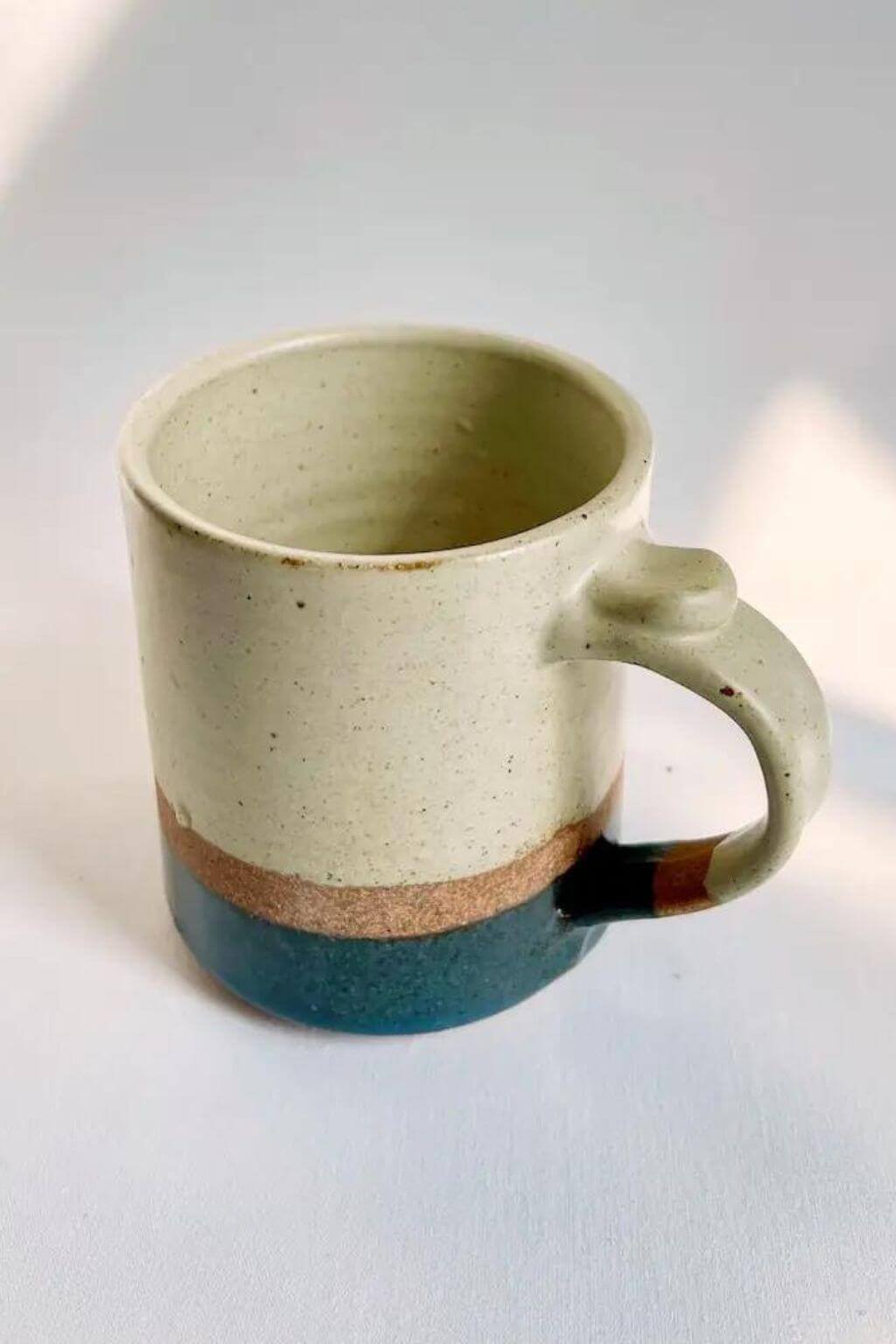 Handmade Ceramic White Coffee or Tea Mug - TerraKlay