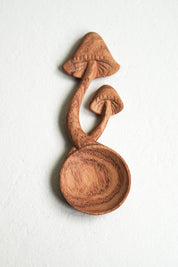 Hand Carved Mushroom Doussie Wood Spoon