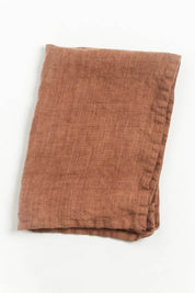 Stone Washed Linen Tea Towel, Terra Cotta