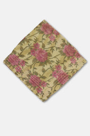 Briar Kantha Stitch Bandana | Garden Florals on Dusty Chartreuse
