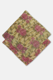 Briar Kantha Stitch Bandana | Garden Florals on Dusty Chartreuse