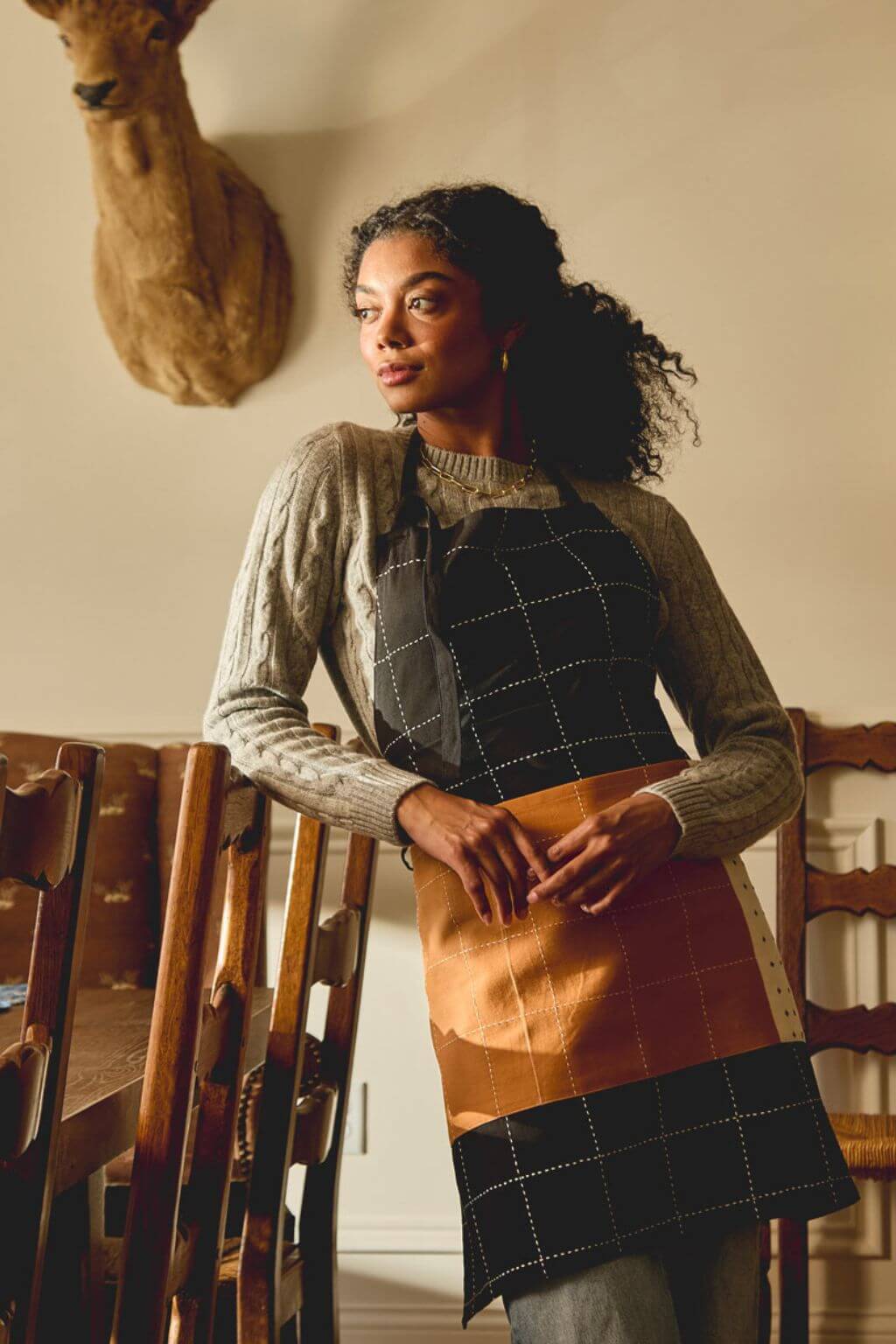 Artisan Patchwork Organic Cotton Bib Apron