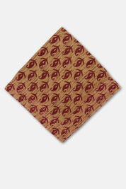 Harvest Paisley Kantha Stitch Bandana | Crimson Leaves on Ochre