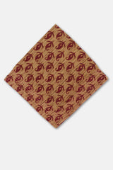 Harvest Paisley Kantha Stitch Bandana | Crimson Leaves on Ochre