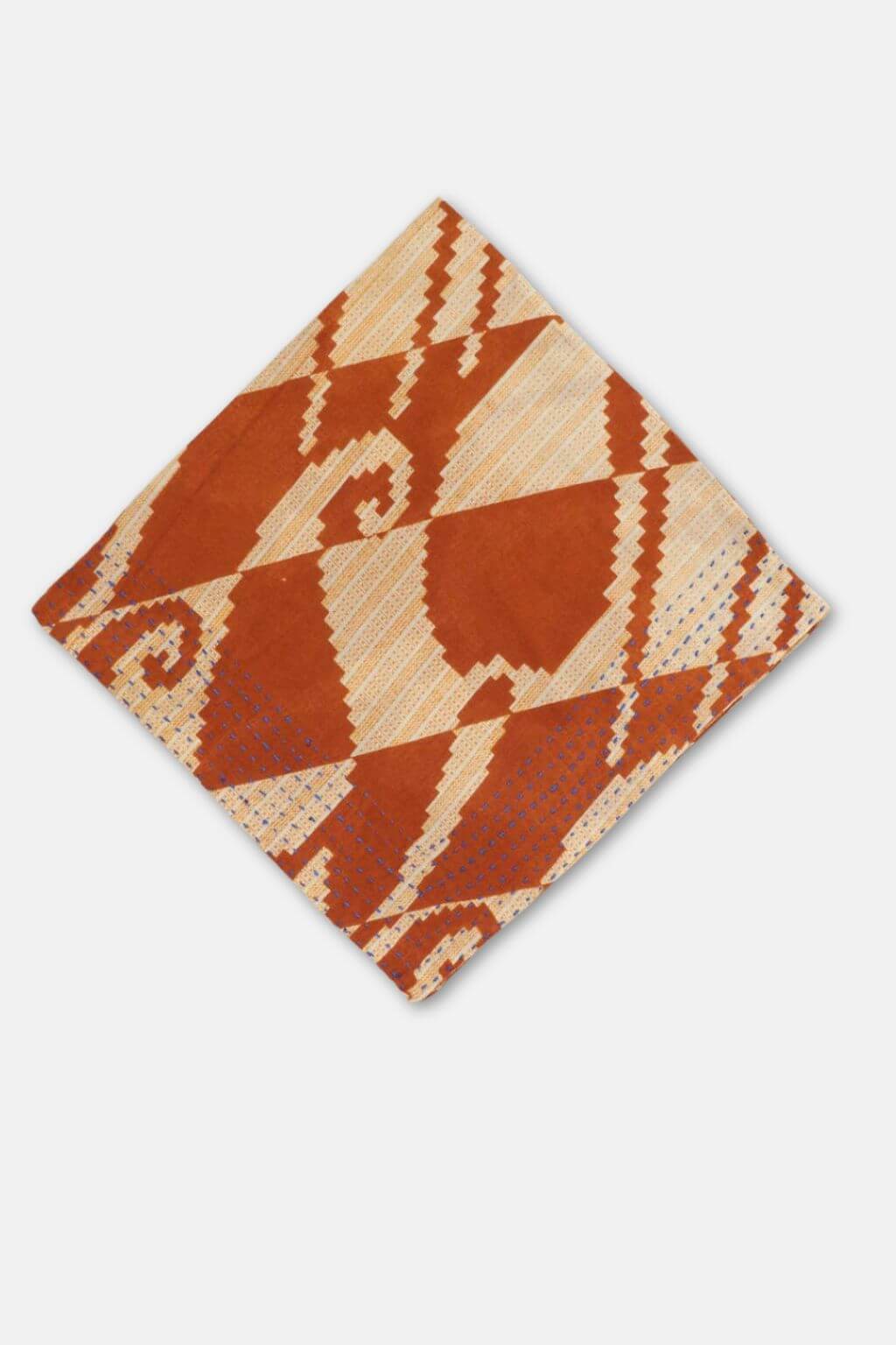 Decorative bandana with geometric pattern on a white background