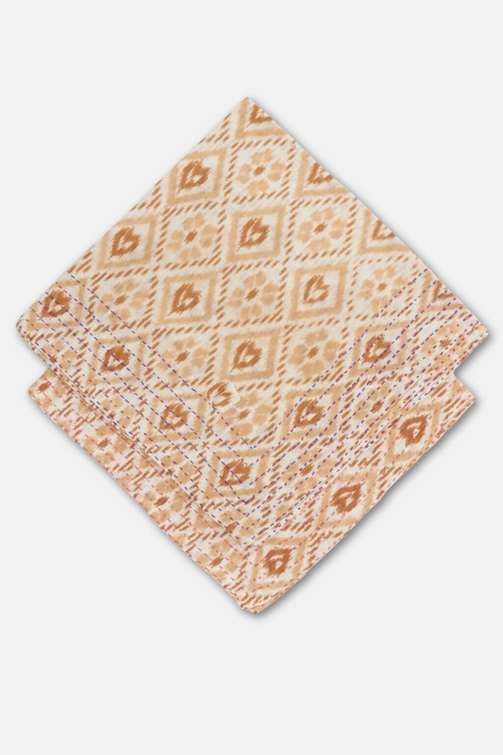 Maeve Kantha Stitch Bandana | Desert Diamonds in Sunlit Clay