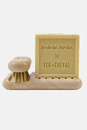 French Heritage Gift Set | Marseille Soap, Beech Wood Nail Brush + Soap Dish