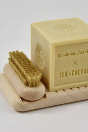 French Heritage Gift Set | Marseille Soap, Beech Wood Nail Brush + Soap Dish