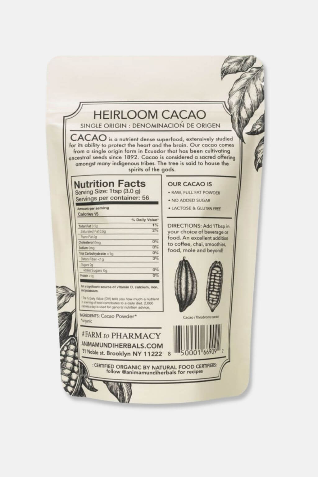 Heirloom Cacao Powder | Raw + Organic