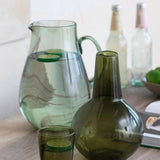 Forest Green Recycled Glass Bedside Carafe