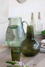 Forest Green Recycled Glass Bedside Carafe