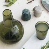 Forest Green Recycled Glass Bedside Carafe