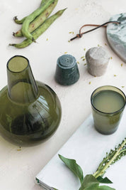 Forest Green Recycled Glass Bedside Carafe