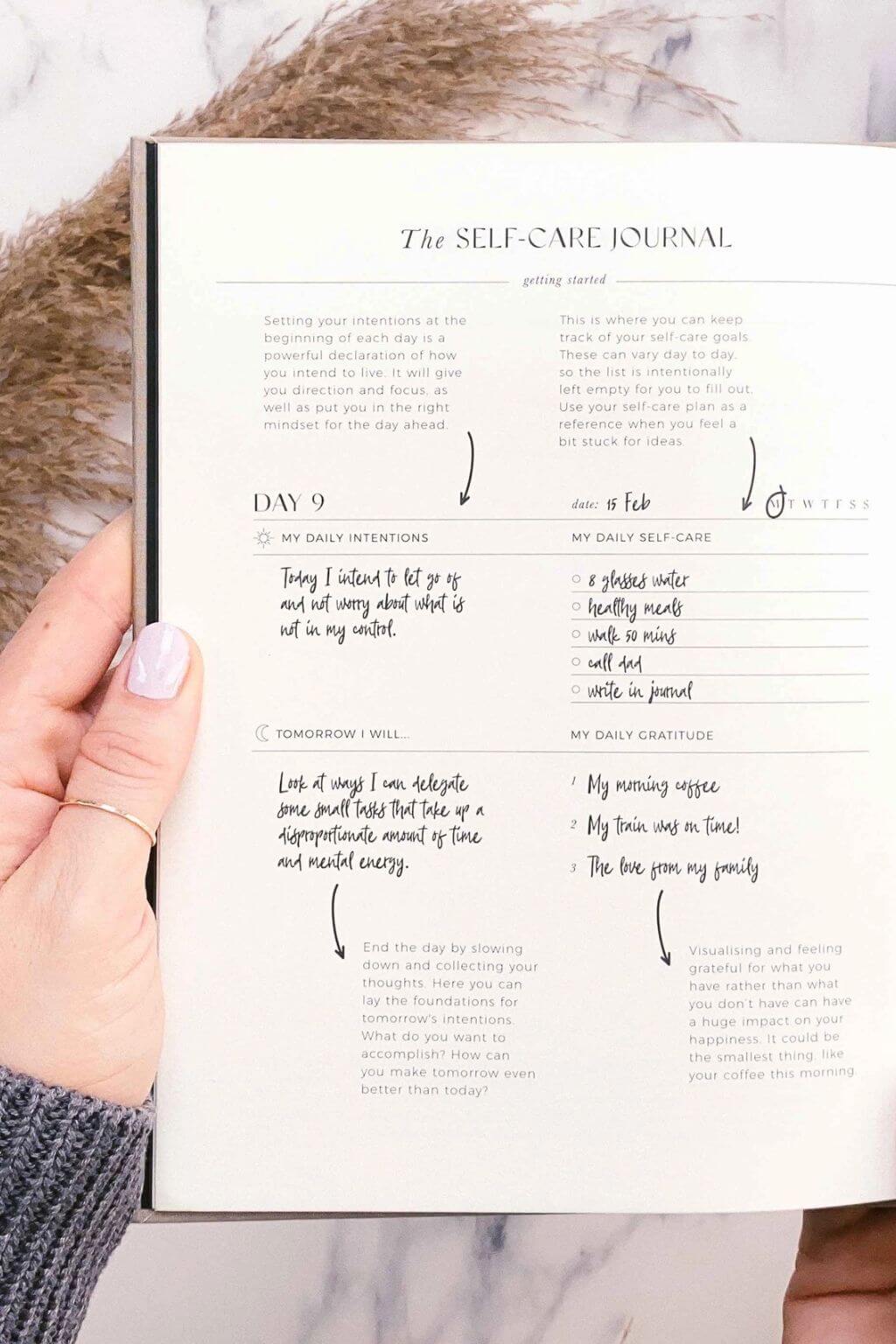 My Daily Self-Care Gratitude + Reflection Journal, Almond