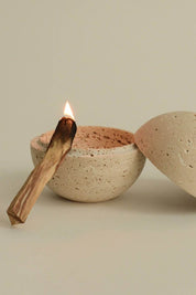 Travertine Sphere Incense Burner