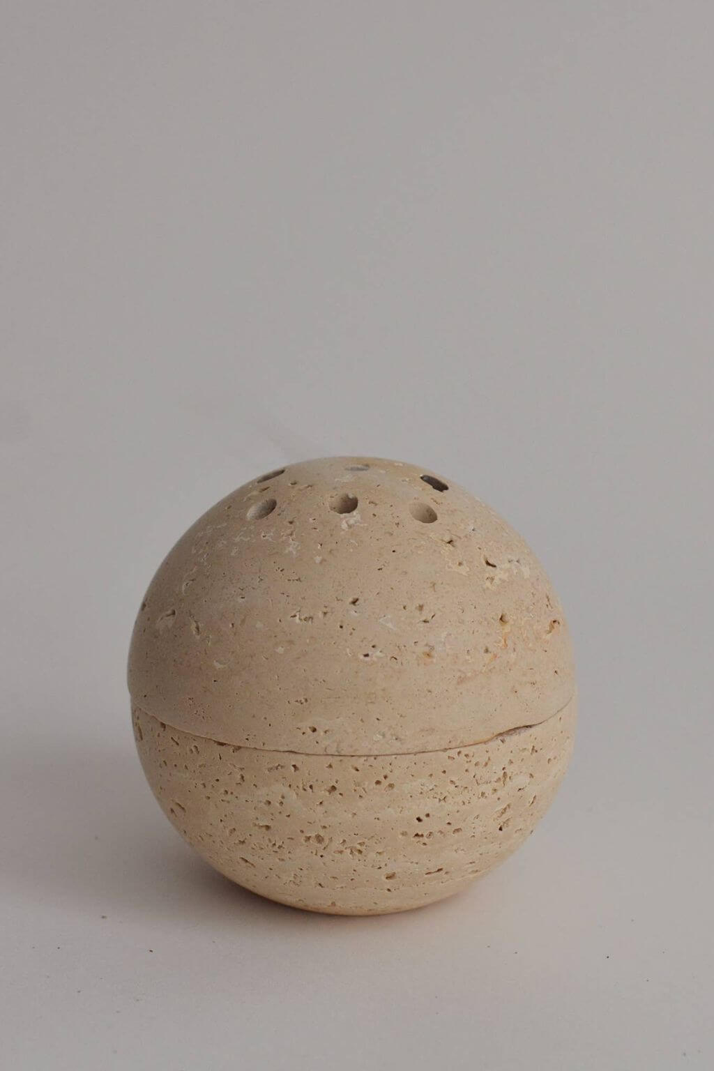 Travertine Sphere Incense Burner