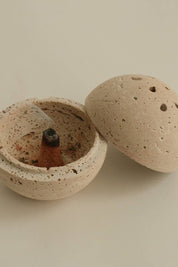 Travertine Sphere Incense Burner