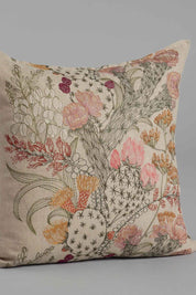 Desert Blooms Embroidered Pillow Cover