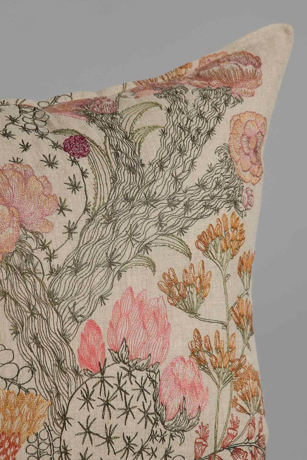 Desert Blooms Embroidered Pillow Cover
