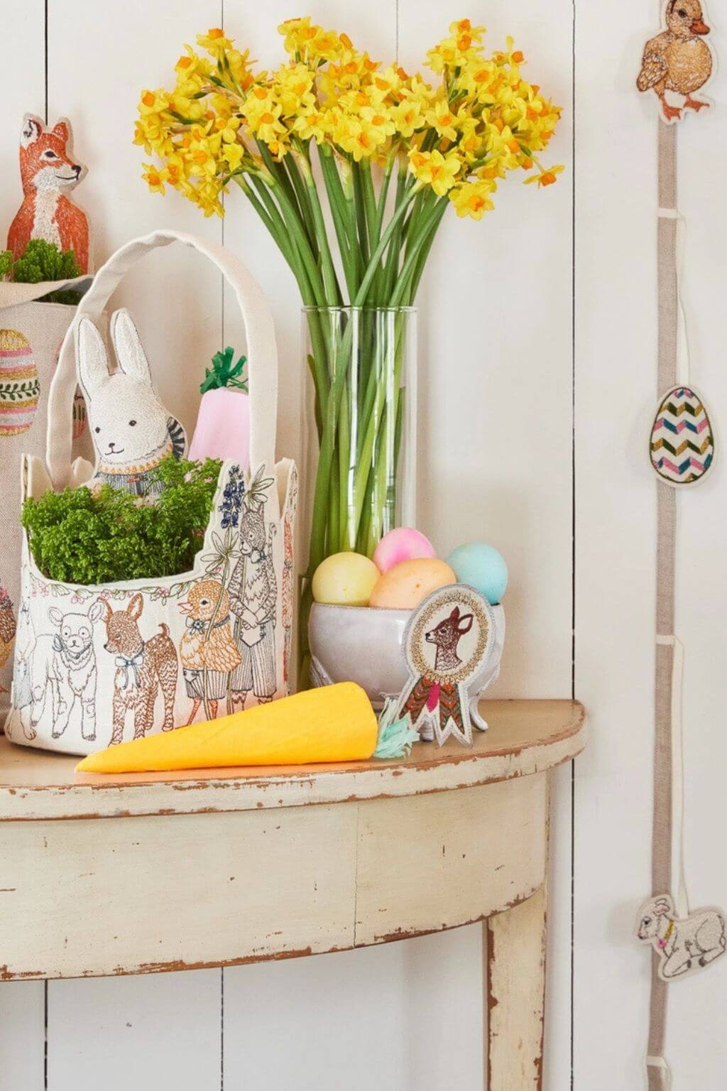 Easter Parade Embroidered Basket