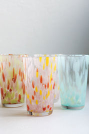 Confetti Handblown Tall Glass Tumblers - Assorted Set of 4