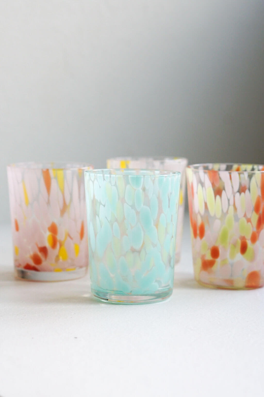 Confetti Handblown Glass Tumblers - Assorted Set of 4