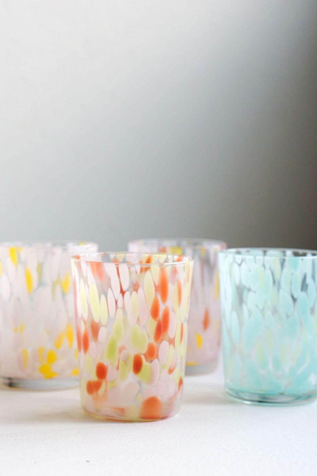 Confetti Handblown Glass Tumblers - Assorted Set of 4