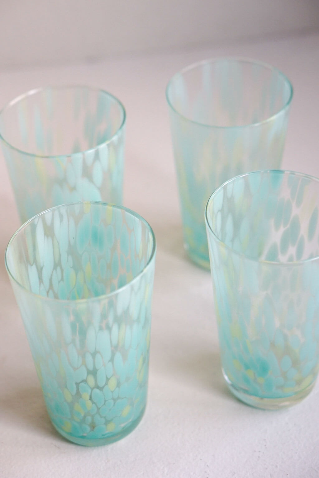 Glacier Handblown Tall Glass Tumblers - Set of 4